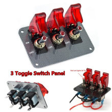 Car Truck 12V 3 Toggle Switch Panel Carbon Fiber Ignition